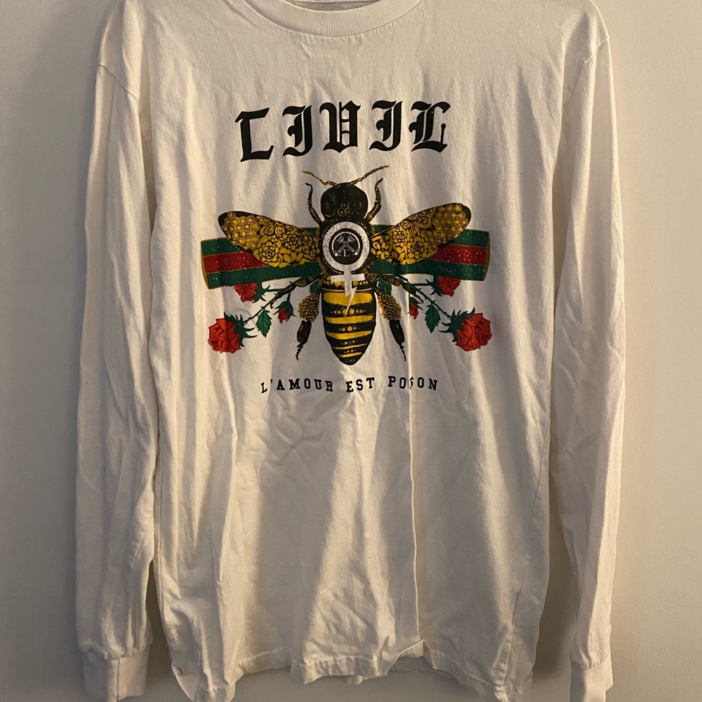 Long Sleeve Printed T-Shirt that needs ironed 🤣